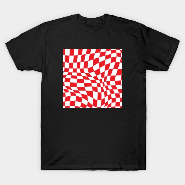 Arsenal Distorted Checkered Pattern T-Shirt by Footscore